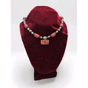 Red Bead Coral Sterling Silver 925 Necklace